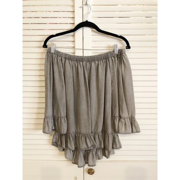 Jane & Delancey Grey Off the Shoulder Ruffle Blouse - Picture 3 of 9